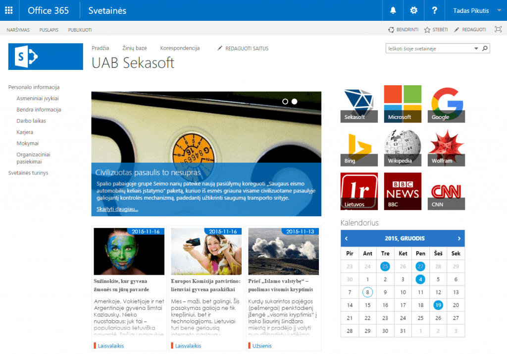 Office 365 pagrindinis